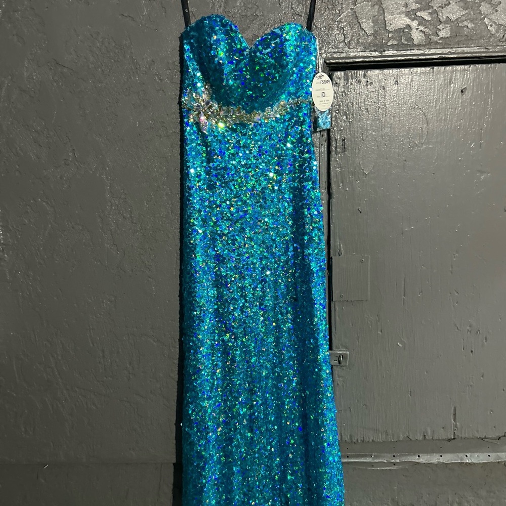 Sparkling Blue Sequin Gown